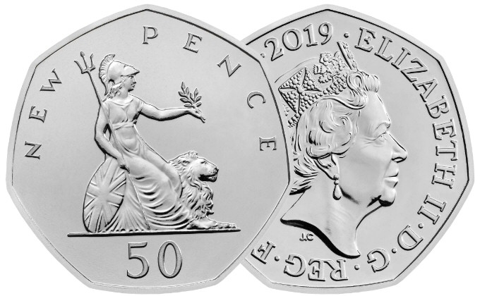50 Years of the 50p New Pence Britannia