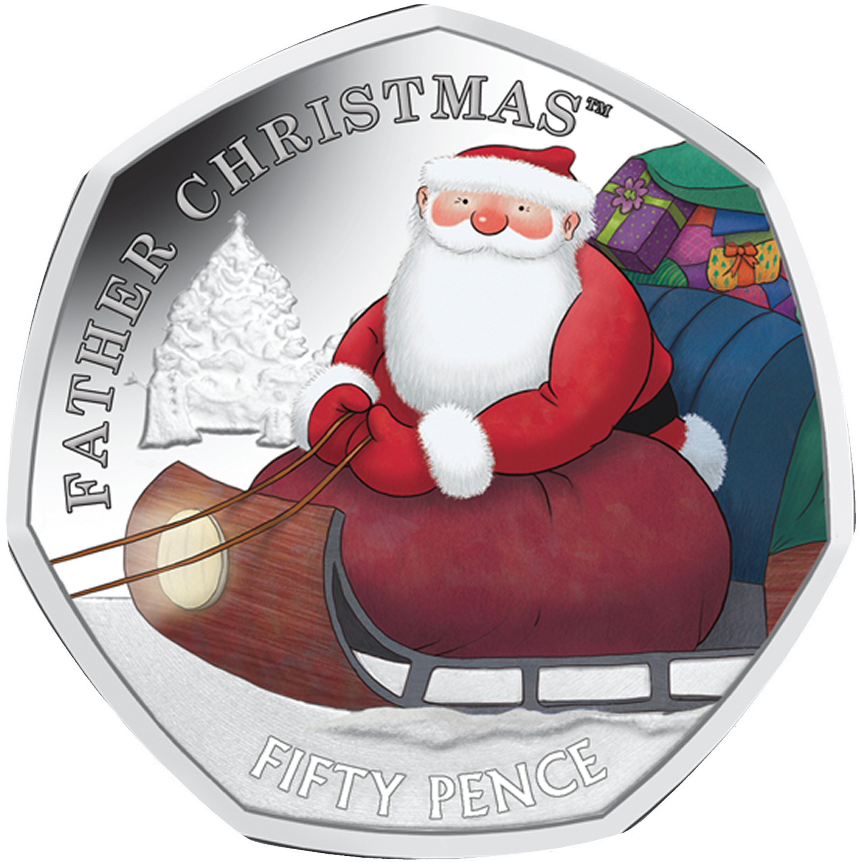 Elizabeth II Father Christmas; Silver; Piedfort