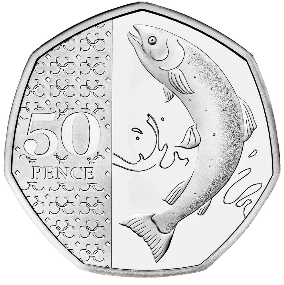 Atlantic Salmon 50p (2023), reverse
